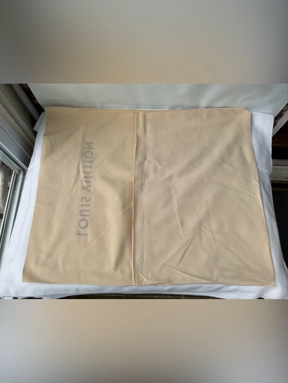 Louis Vuitton Tan Dust Bag Handbag Drawstring Envelope Type LV Storage 21 X 15